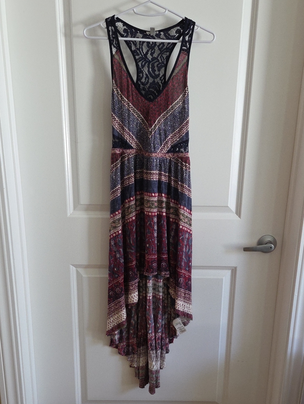 Ecote Bohemian Sleeveless Lace-Back High-Low Dress